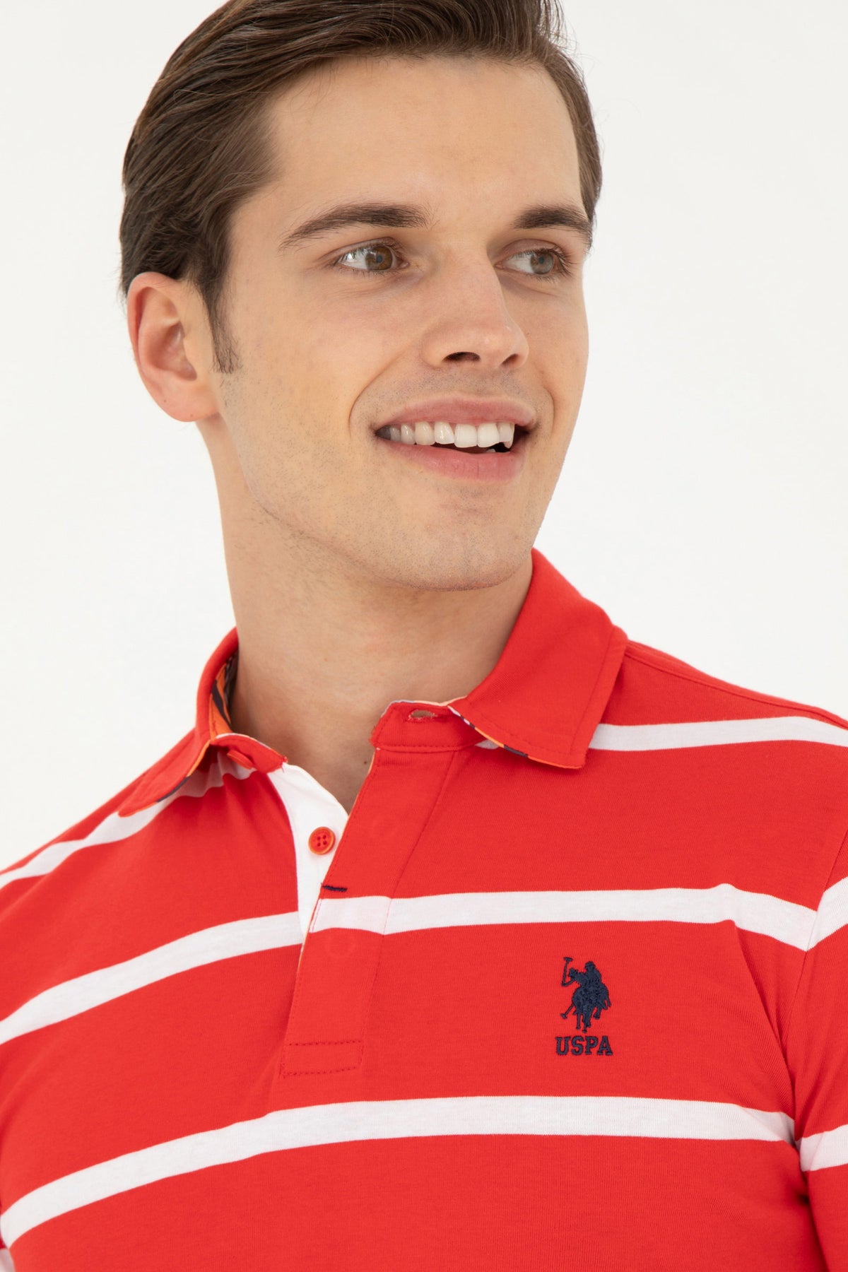 U.S. Polo Assn. crvena muška polo majica na bijele pruge