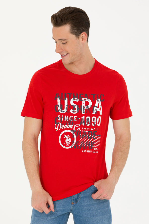 U.S. Polo Assn. crvena muška majica s grafičkim printom