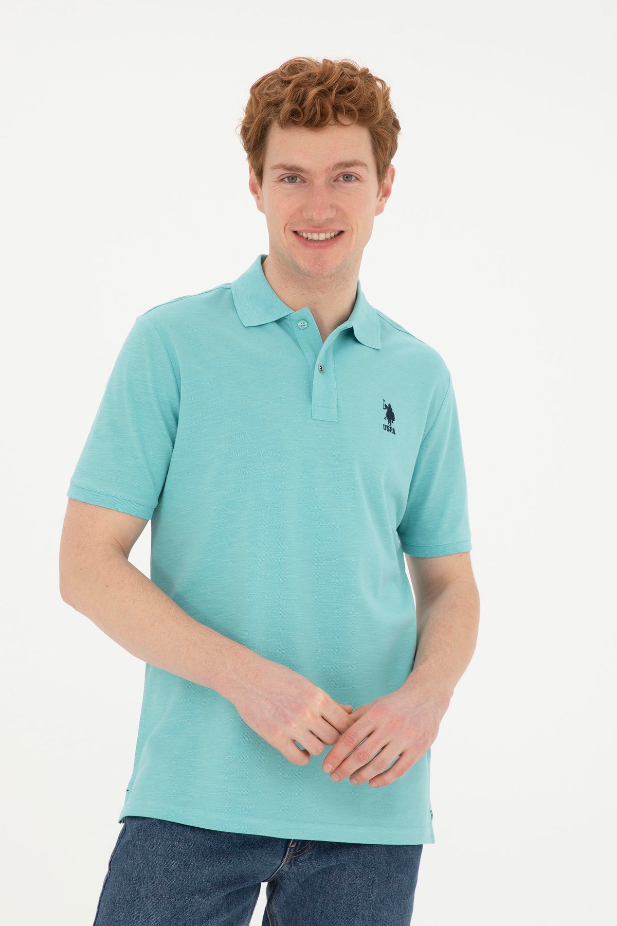 U.S. Polo Assn. tirkizna muška polo majica s vezenim logom