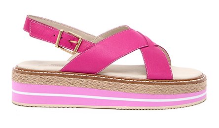 U.S. Polo Assn. fuksija ženske sandale na platformi s ukrštenim remenima