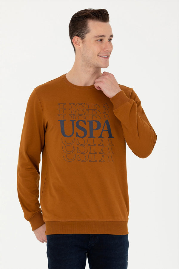 U.S. Polo Assn. smeđa muška majica dugih rukava s printom logotipa