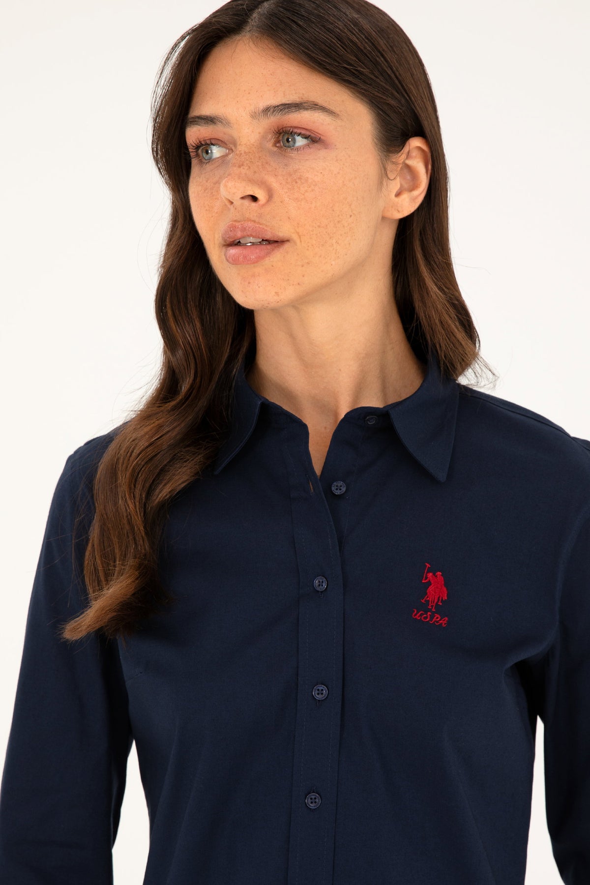 U.S. Polo Assn. teget ženska košulja s velikim crvenim logotipom