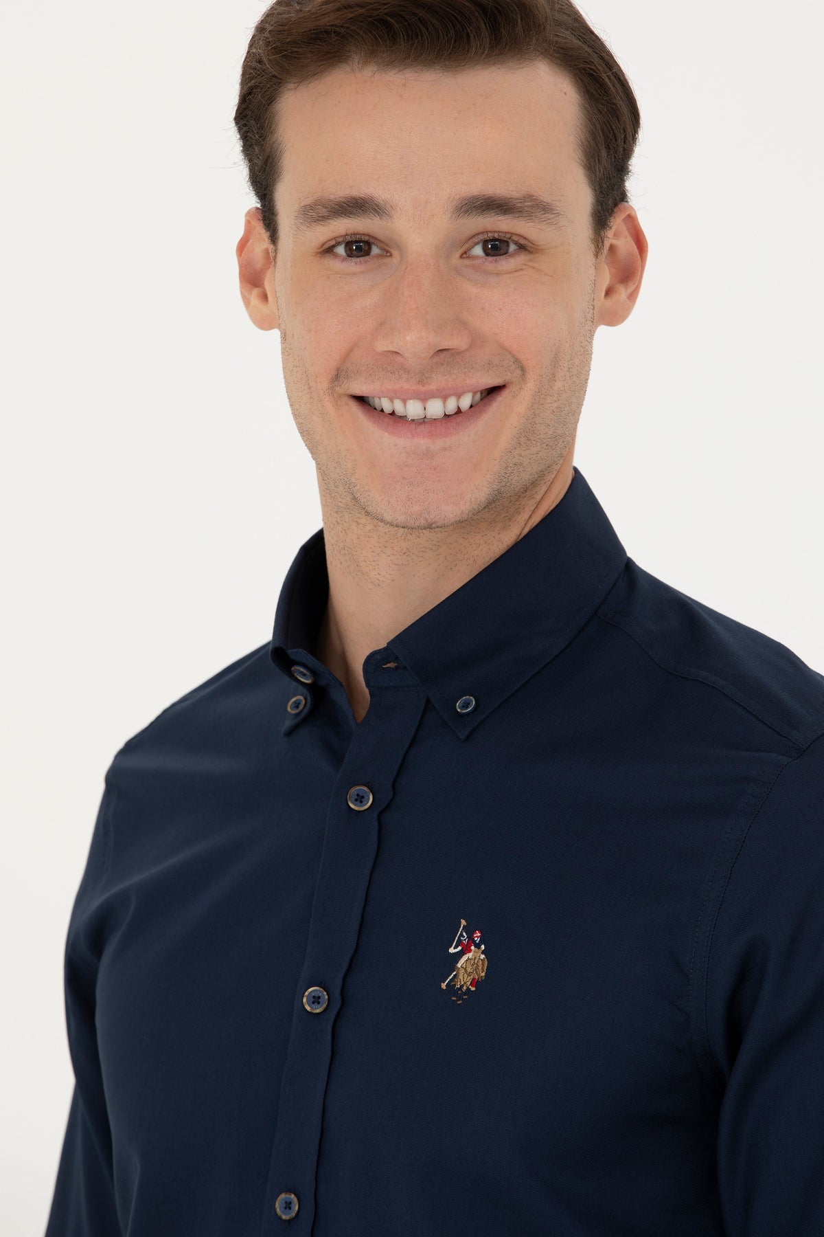 U.S. Polo Assn. teget muška košulja s vezenim logotipom na prsima