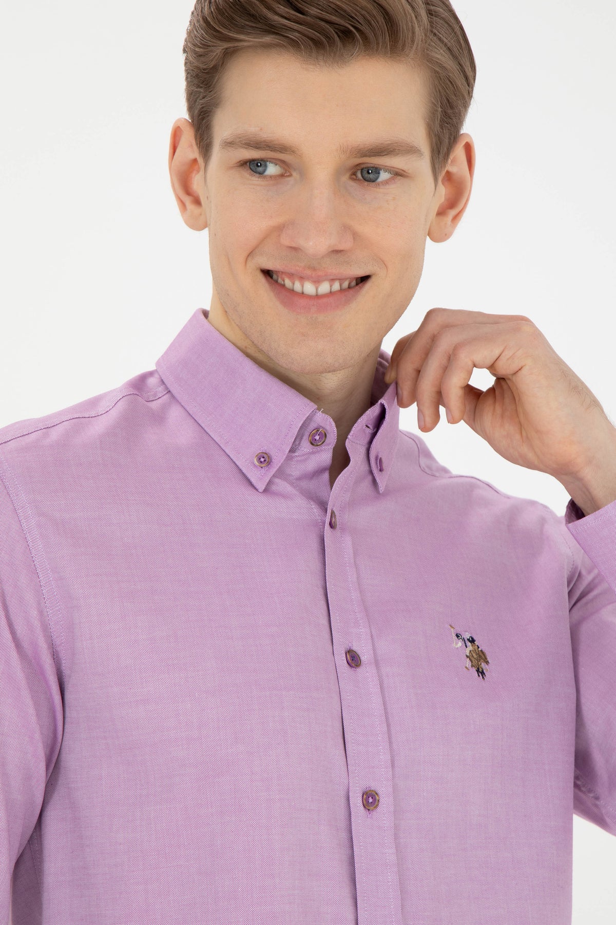 U.S. Polo Assn. ljubičasta muška košulja s button-down kragnom