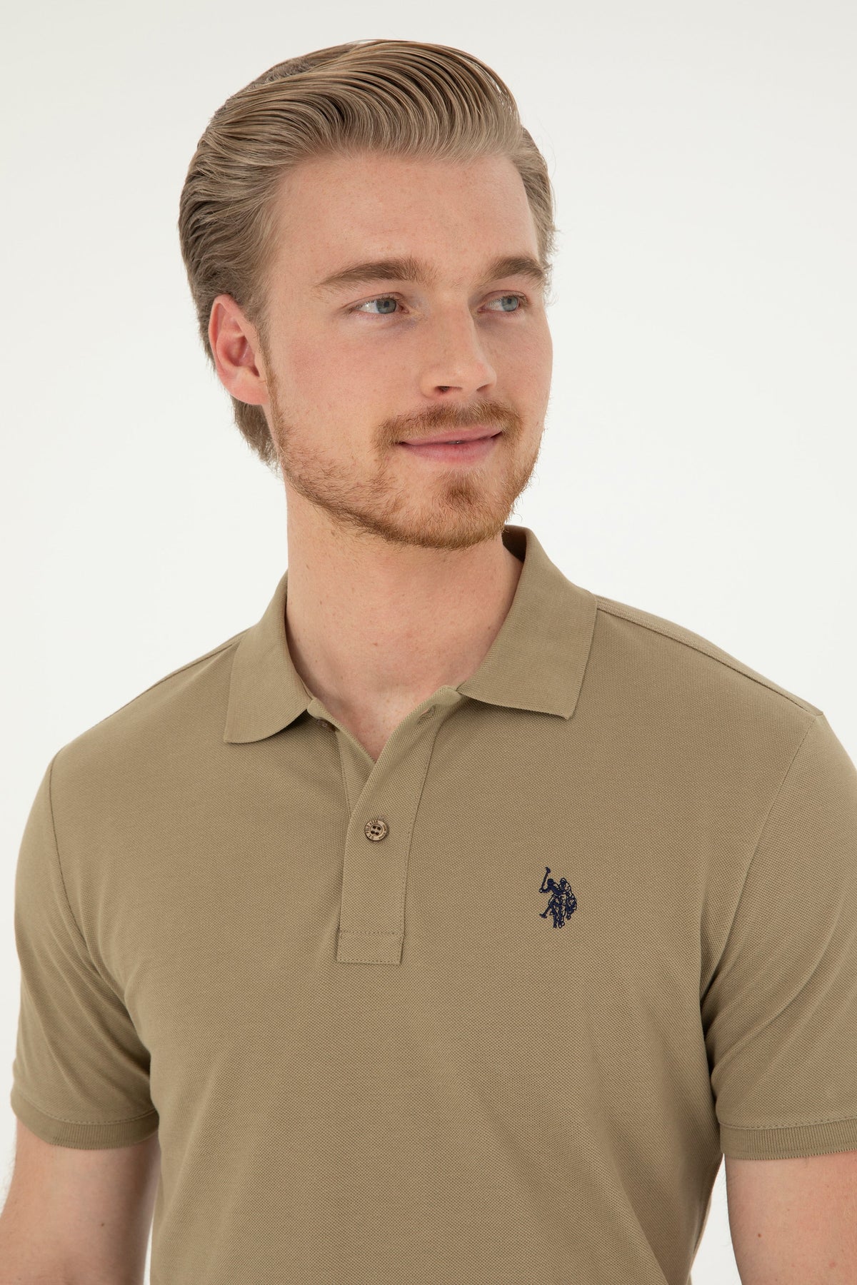 U.S. Polo Assn. khaki muška polo majica s vezenim logom