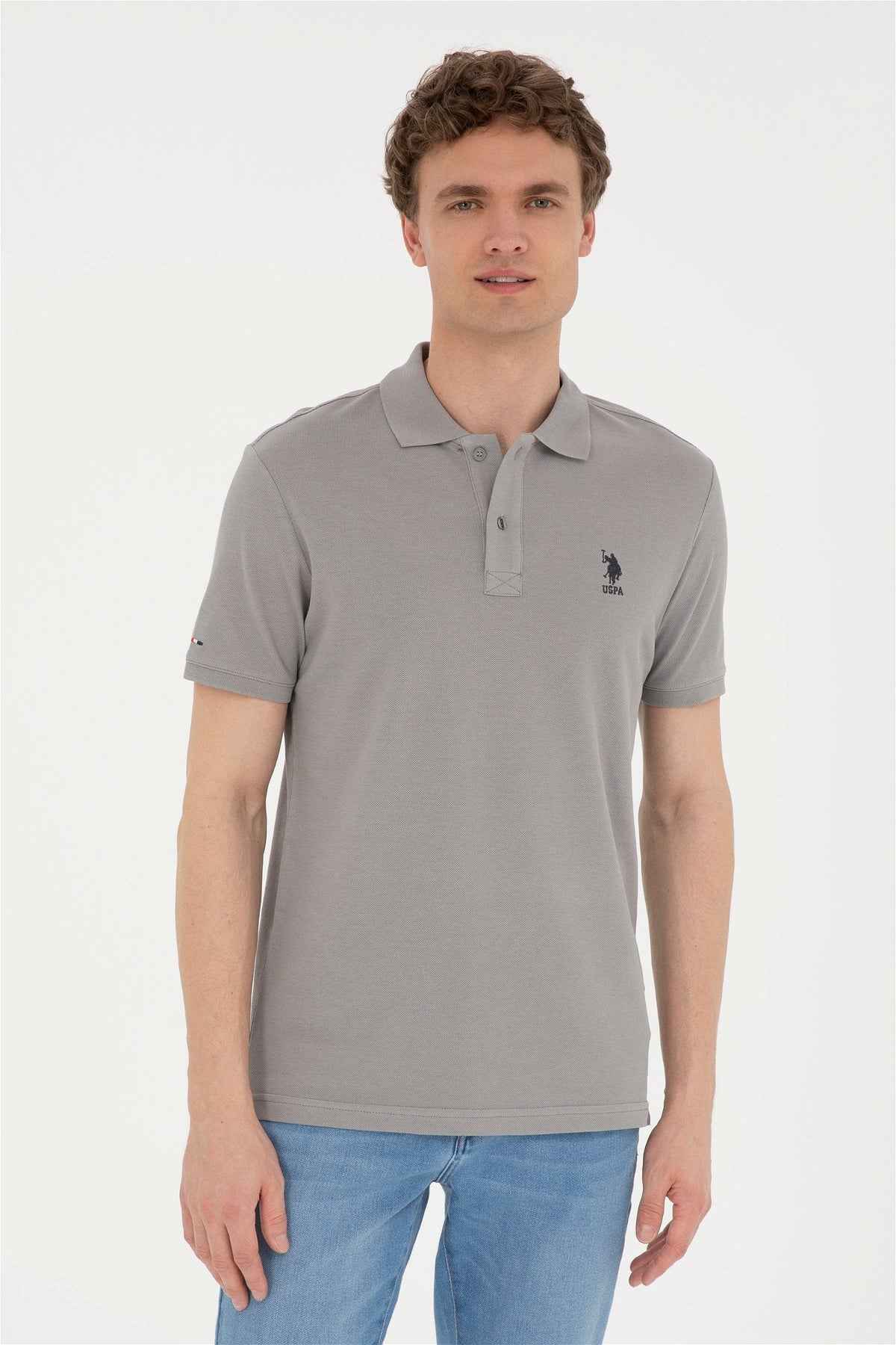 U.S. Polo Assn. siva muška polo majica s vezenim logom