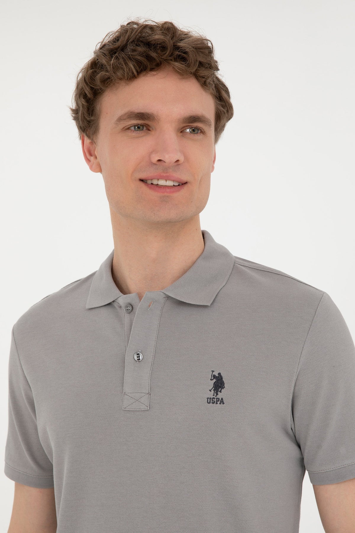 U.S. Polo Assn. siva muška polo majica s vezenim logom