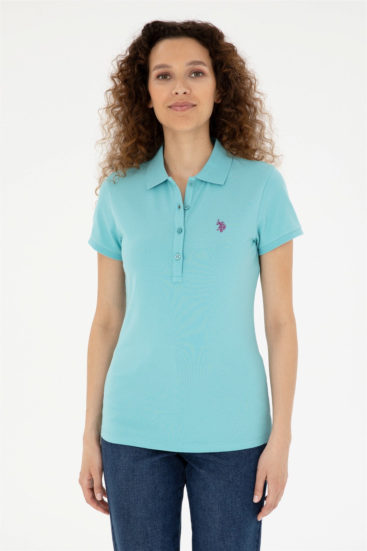 U.S. Polo Assn. tirkizna ženska polo majica s malim logom