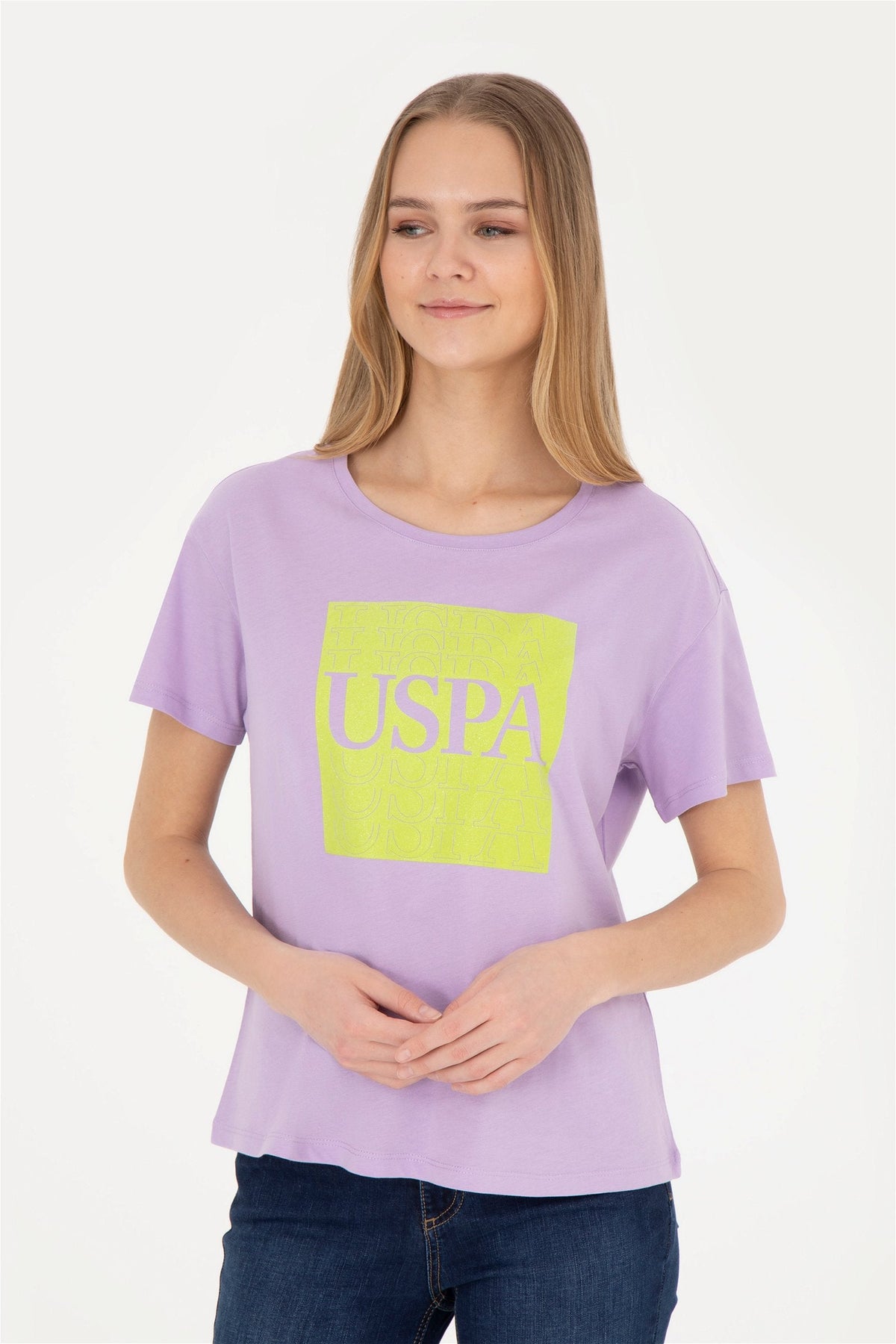 U.S. Polo Assn. lila ženska majica s printom USPA