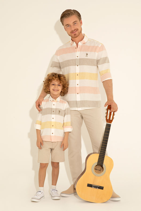 U.S. Polo Assn. kaki prugasta button-down košulja