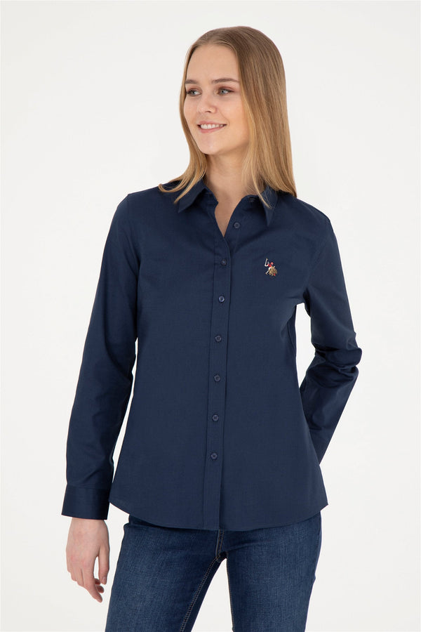 U.S. Polo Assn. teget ženska košulja s vezenim logotipom i dugim rukavima