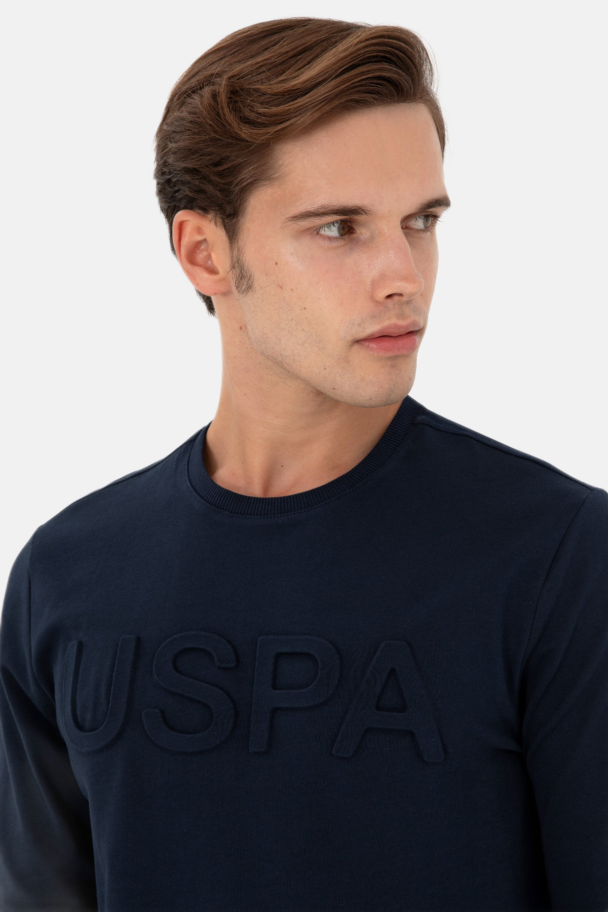 U.S. Polo Assn. plava muška majica sa reljefnim natpisom