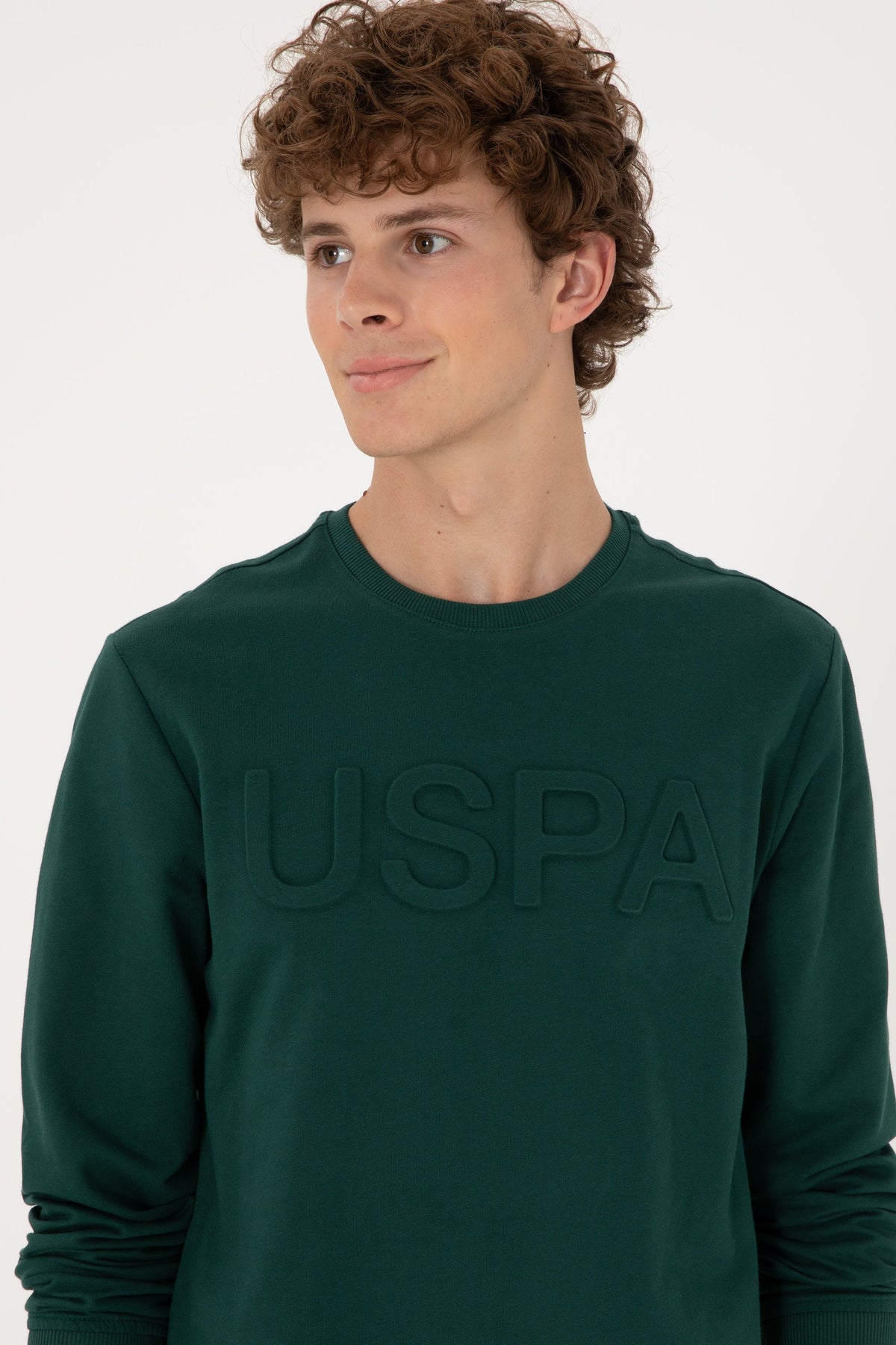 U.S. Polo Assn. tamnozelena muška majica dugih rukava s reljefnim logotipom