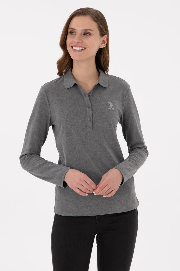 U.S. Polo Assn. siva ženska polo majica dugih rukava