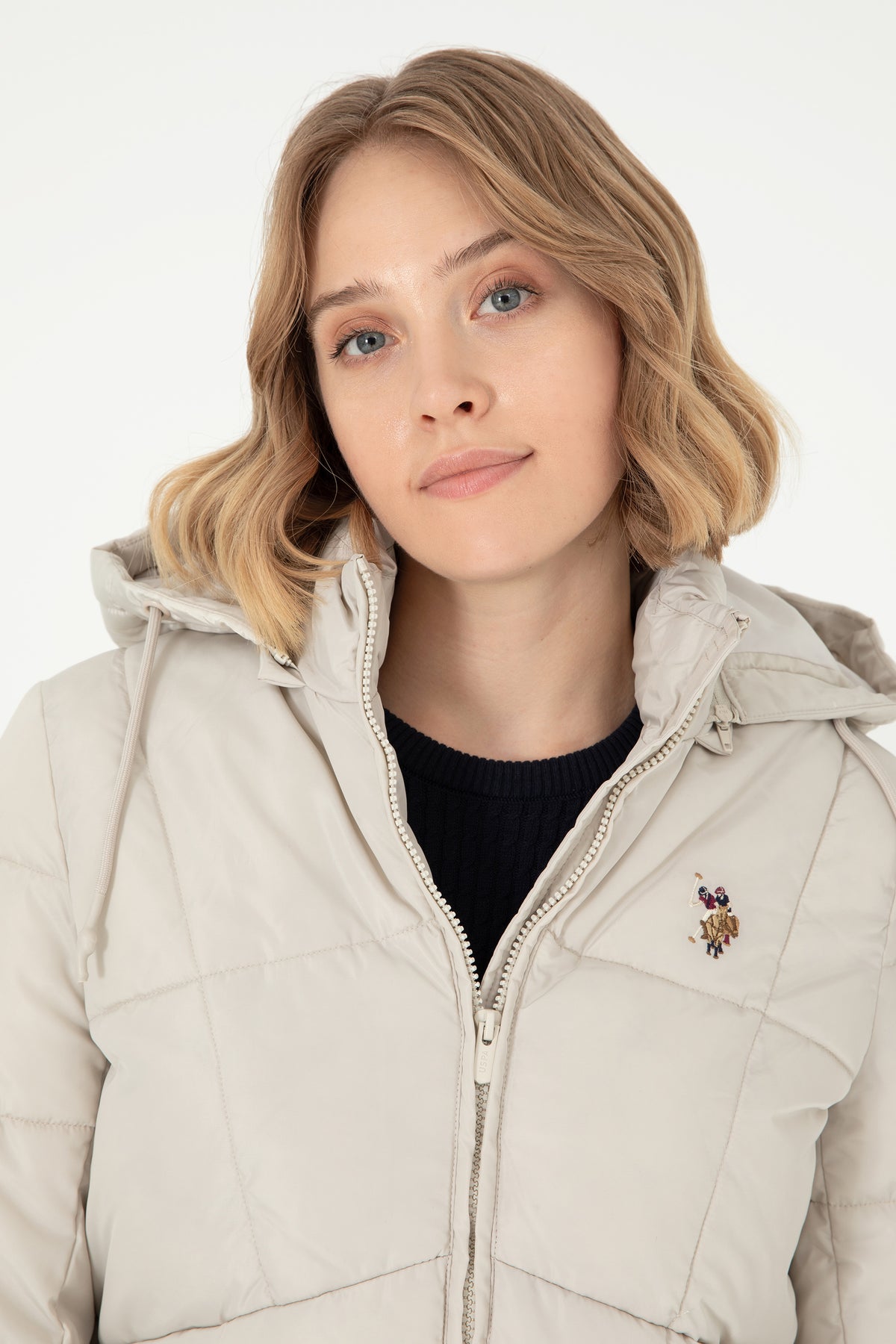 U.S. Polo Assn. bež ženska jakna s kapuljačom