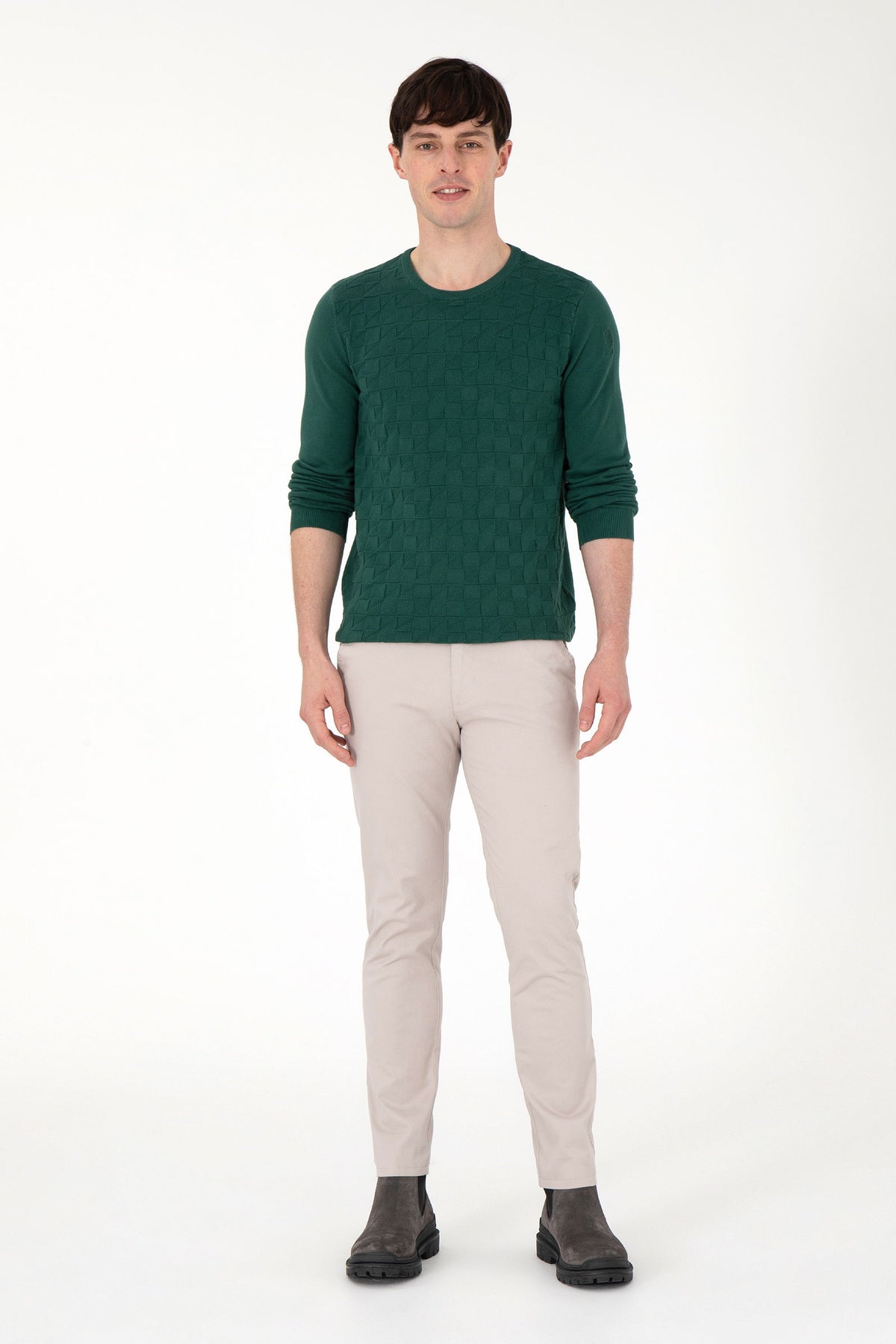 U.S. Polo Assn. bež muške chino pantalone slim fit