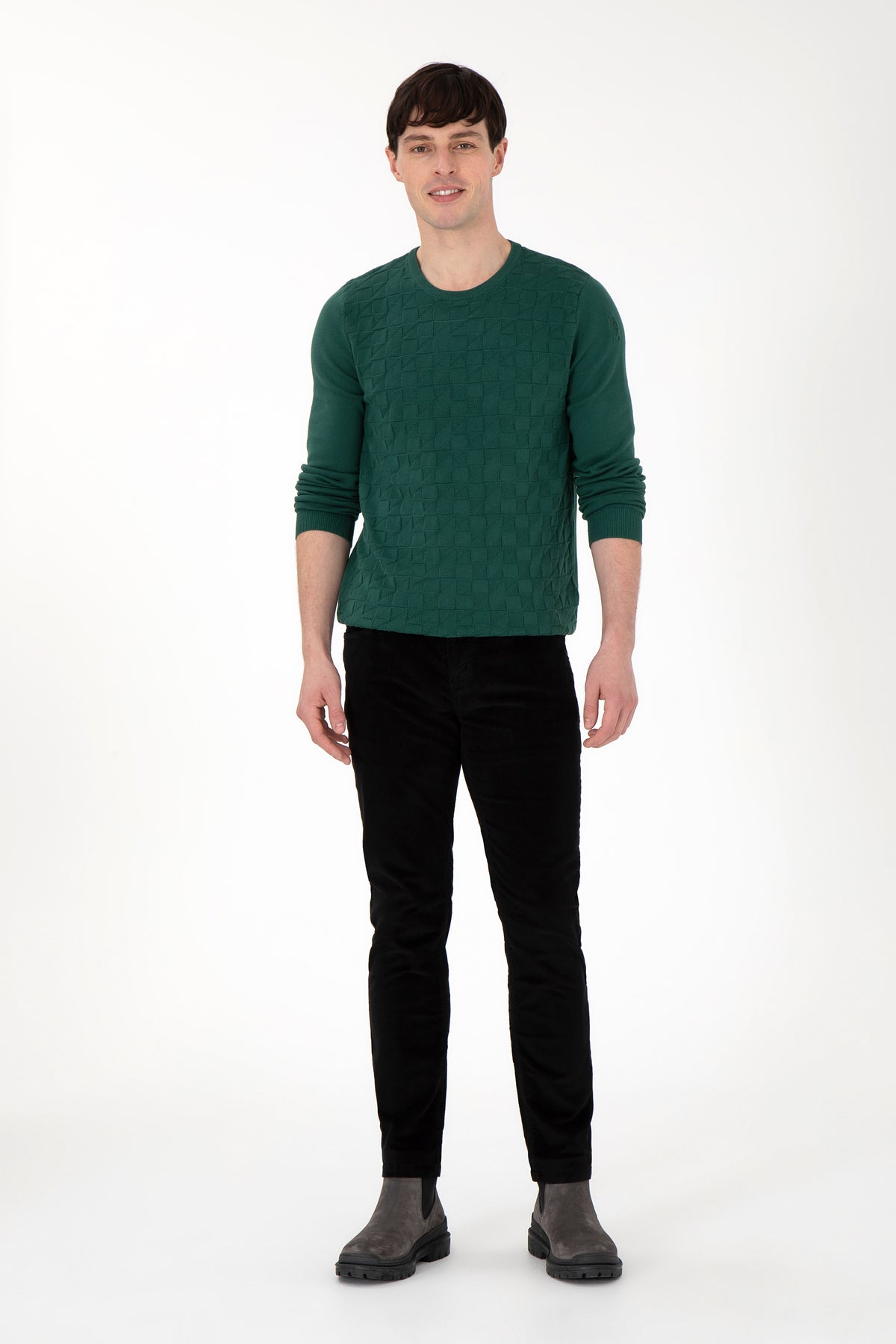 U.S. Polo Assn. crne muške samtene pantalone