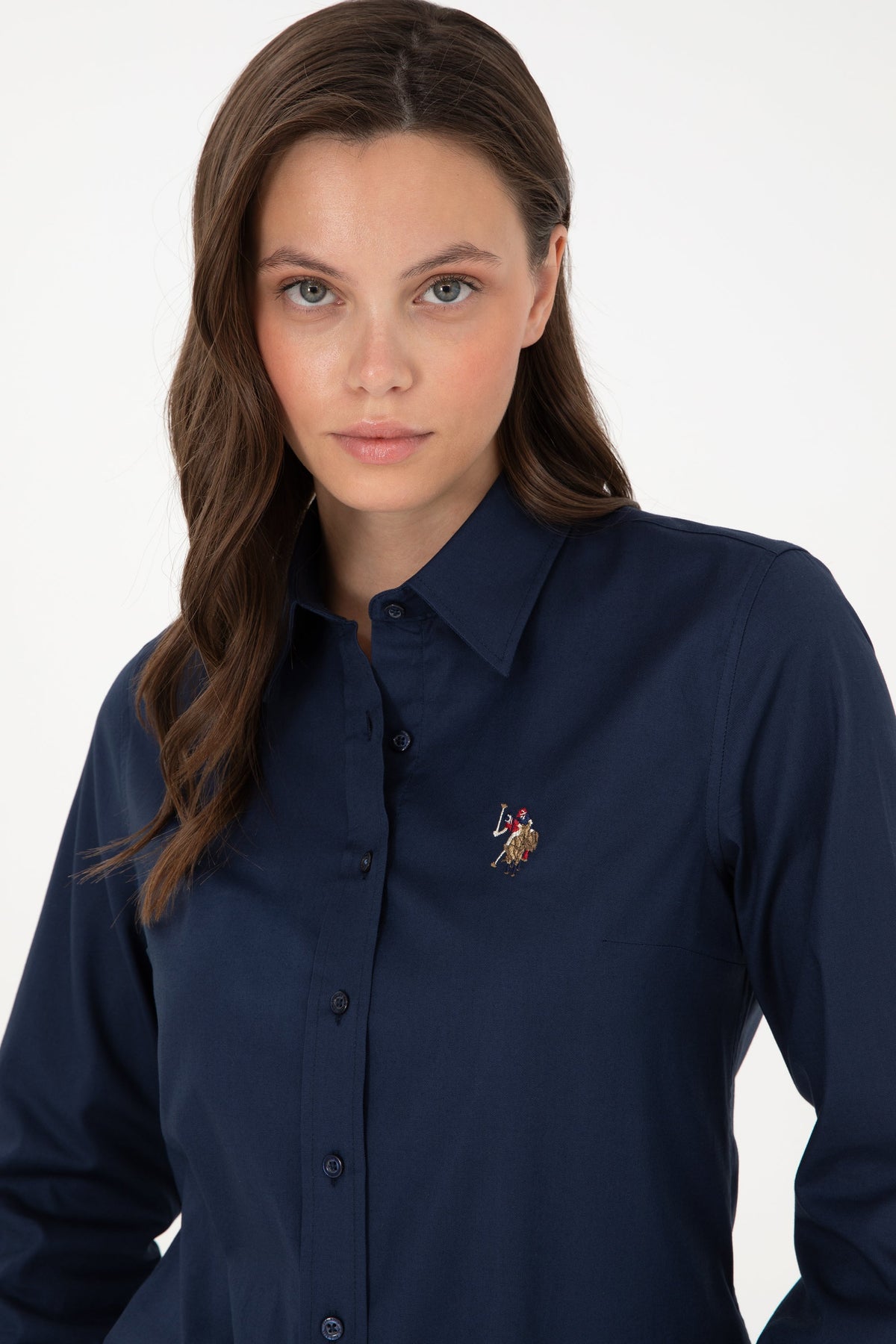 U.S. Polo Assn. teget ženska košulja sa zlatnim logotipom