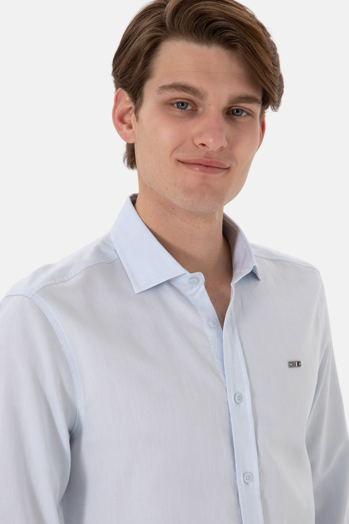 U.S. Polo Assn. plava muška košulja dugih rukava-[SKU]