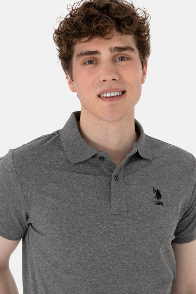 U.S. Polo Assn. siva muška polo majica sa crnim znakom-[SKU]