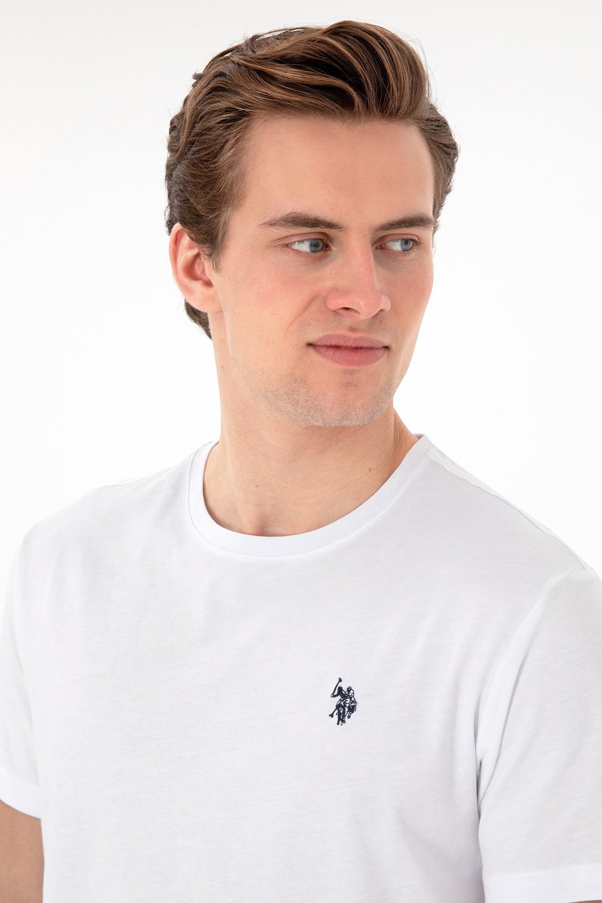U.S. Polo Assn. bijela muška majica s okruglim izrezom i vezenim logom