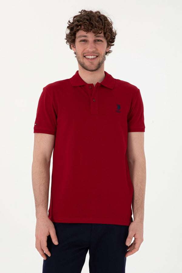 U.S. Polo Assn. bordo muška polo majica s vezenim logom i oznakom na rukavu