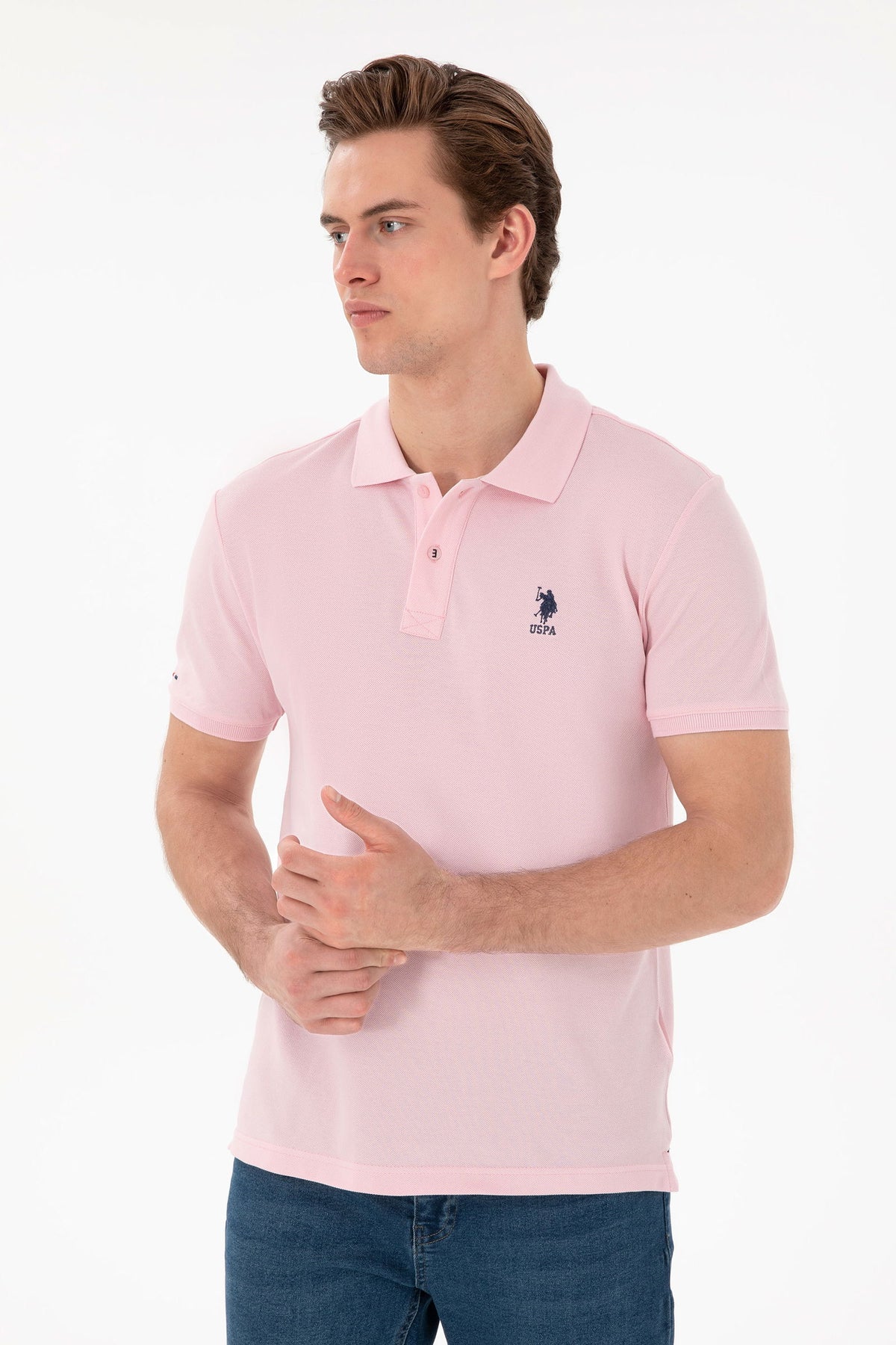 U.S. Polo Assn. roza muška polo majica s vezenim logom