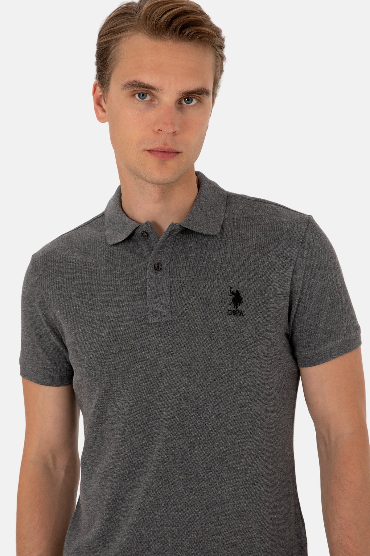 U.S. Polo Assn. siva muška polo majica kratkih rukava klasičnog kroja