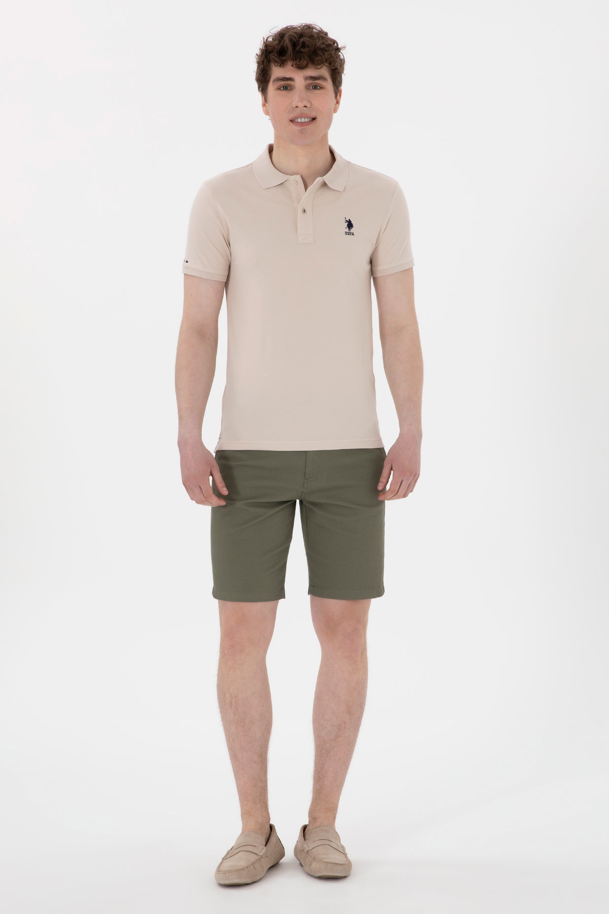 U.S. Polo Assn. maslinasti muški šorc chino kroja