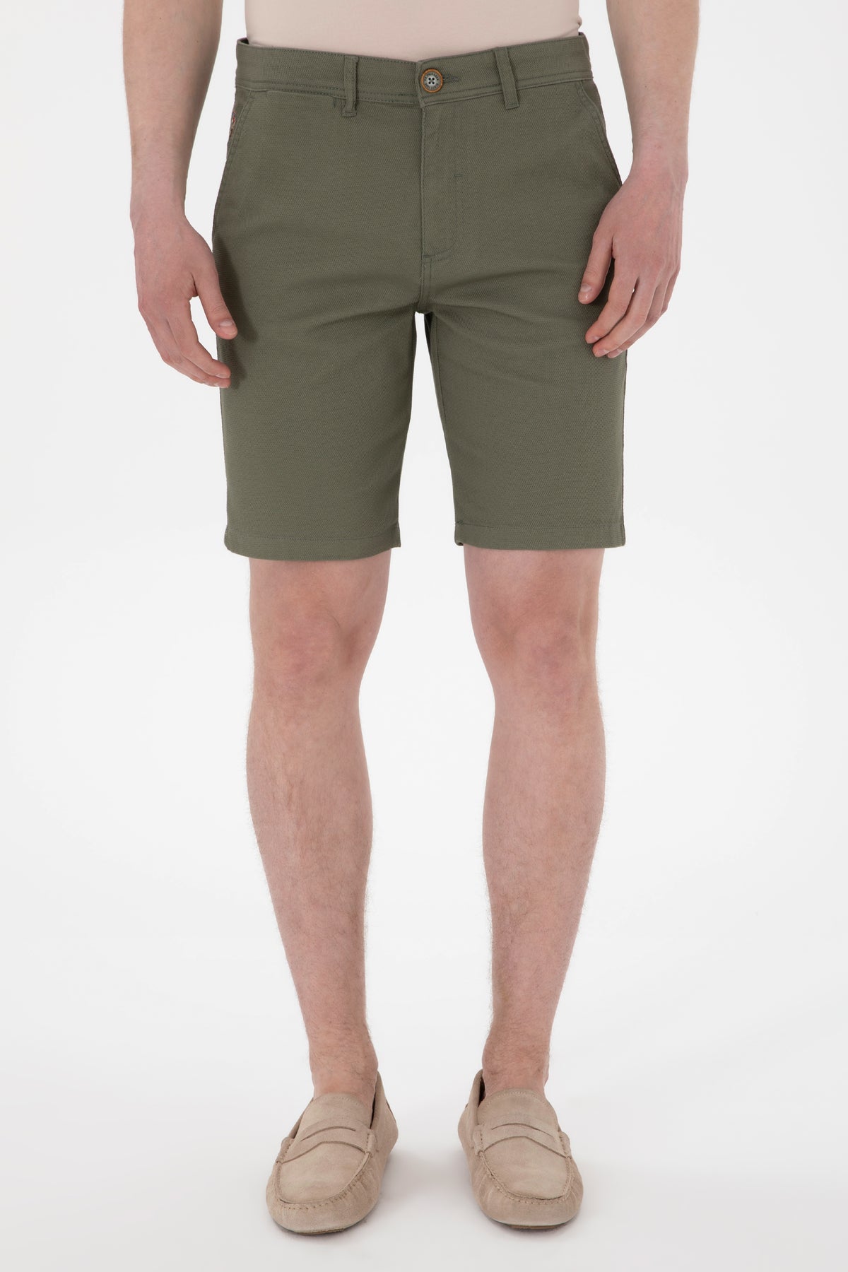 U.S. Polo Assn. maslinasti muški šorc chino kroja