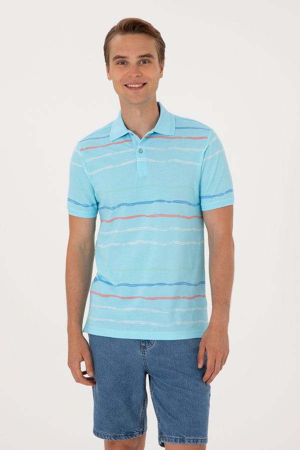 U.S. Polo Assn. svijetloplava muška polo majica na tanke pruge