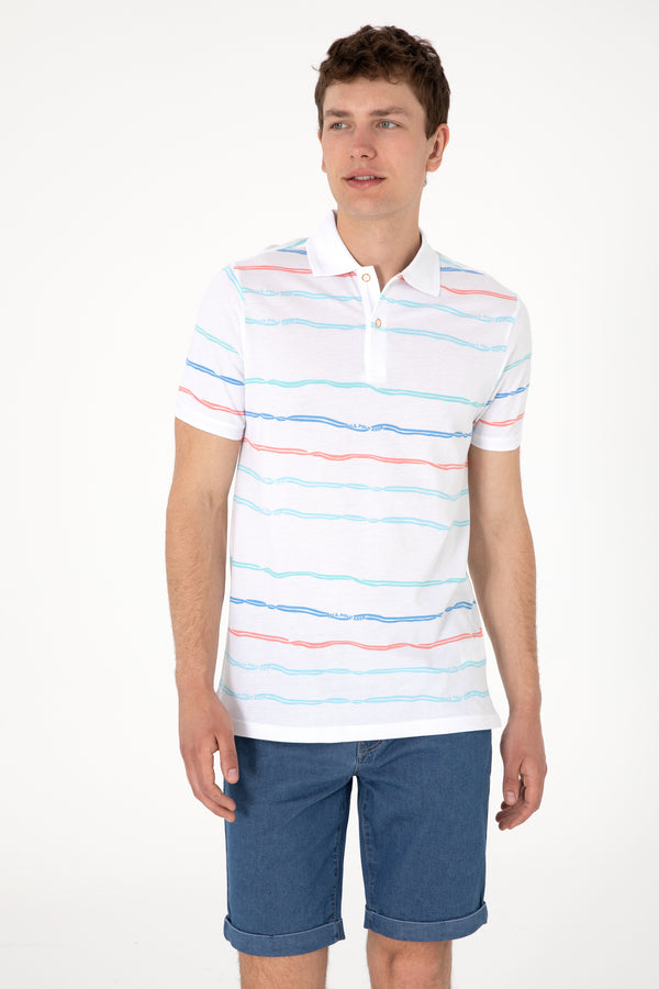U.S. Polo Assn. bijela muška polo majica modnog kroja