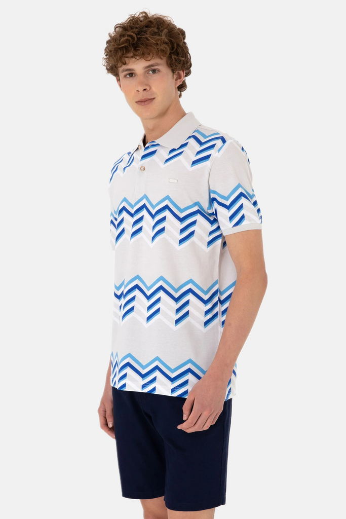 U.S. Polo Assn. siva muška majica s geometrijskim uzorkom-[SKU]