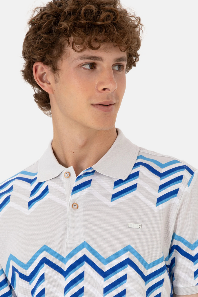 U.S. Polo Assn. siva muška majica s geometrijskim uzorkom-[SKU]