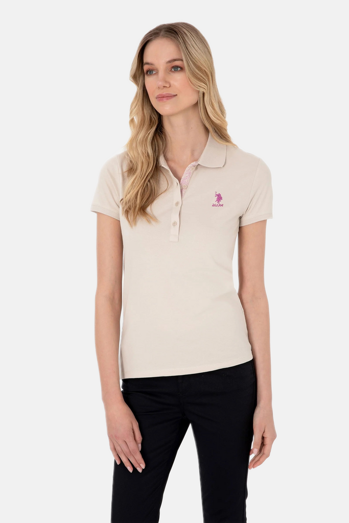 U.S. Polo Assn. bež ženska majica s kratkim rukavima-[SKU]