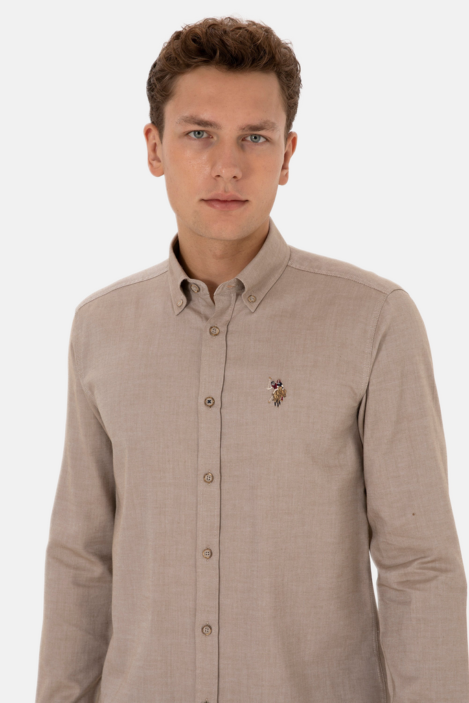 U.S. Polo Assn. khaki muška košulja s teksturom-[SKU]