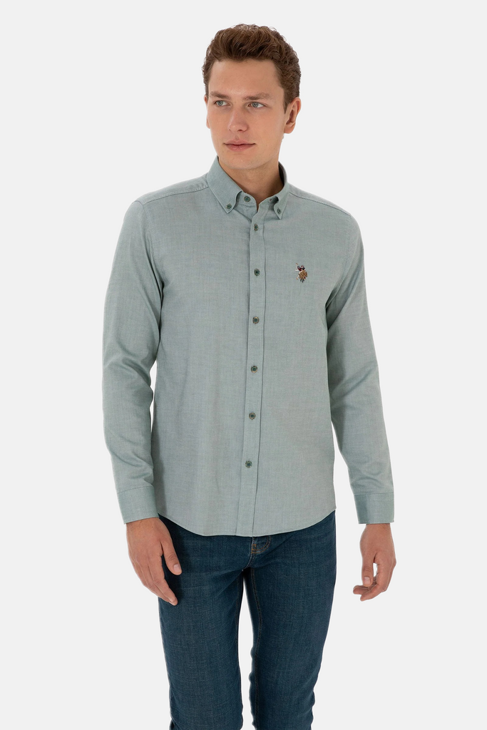 U.S. Polo Assn. zelena muška košulja s teksturom-[SKU]