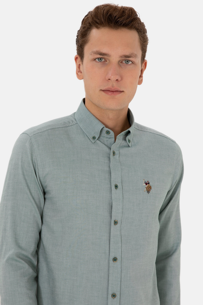 U.S. Polo Assn. zelena muška košulja s teksturom-[SKU]