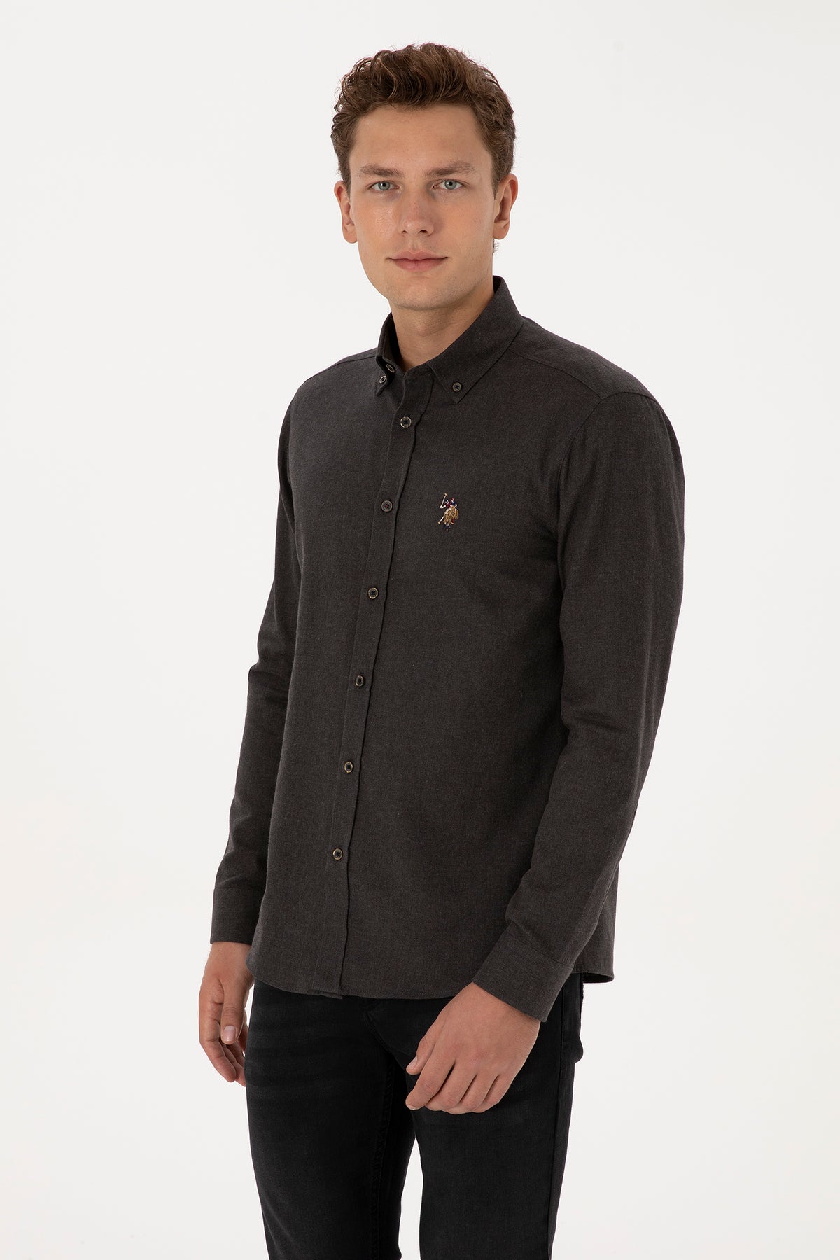 U.S. Polo Assn. crna muška button-down košulja