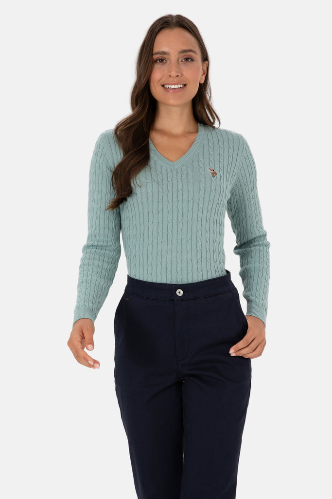 U.S. Polo Assn. zeleni ženski džemper (2226089VR090)-[SKU]