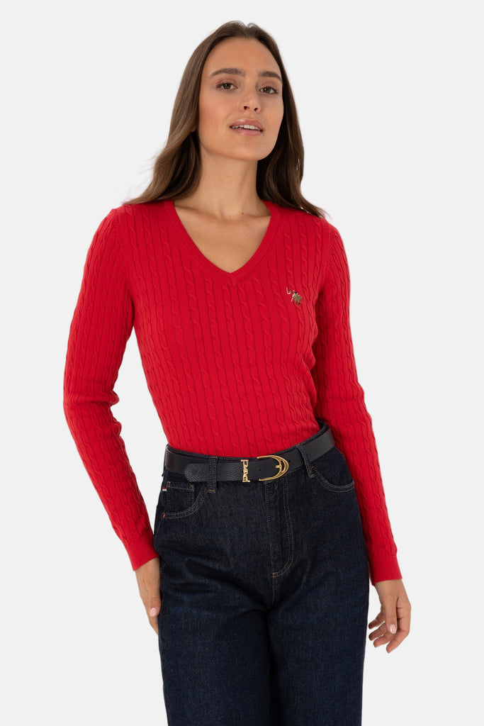 U.S. Polo Assn. crveni ženski džemper (2226089VR171)-[SKU]