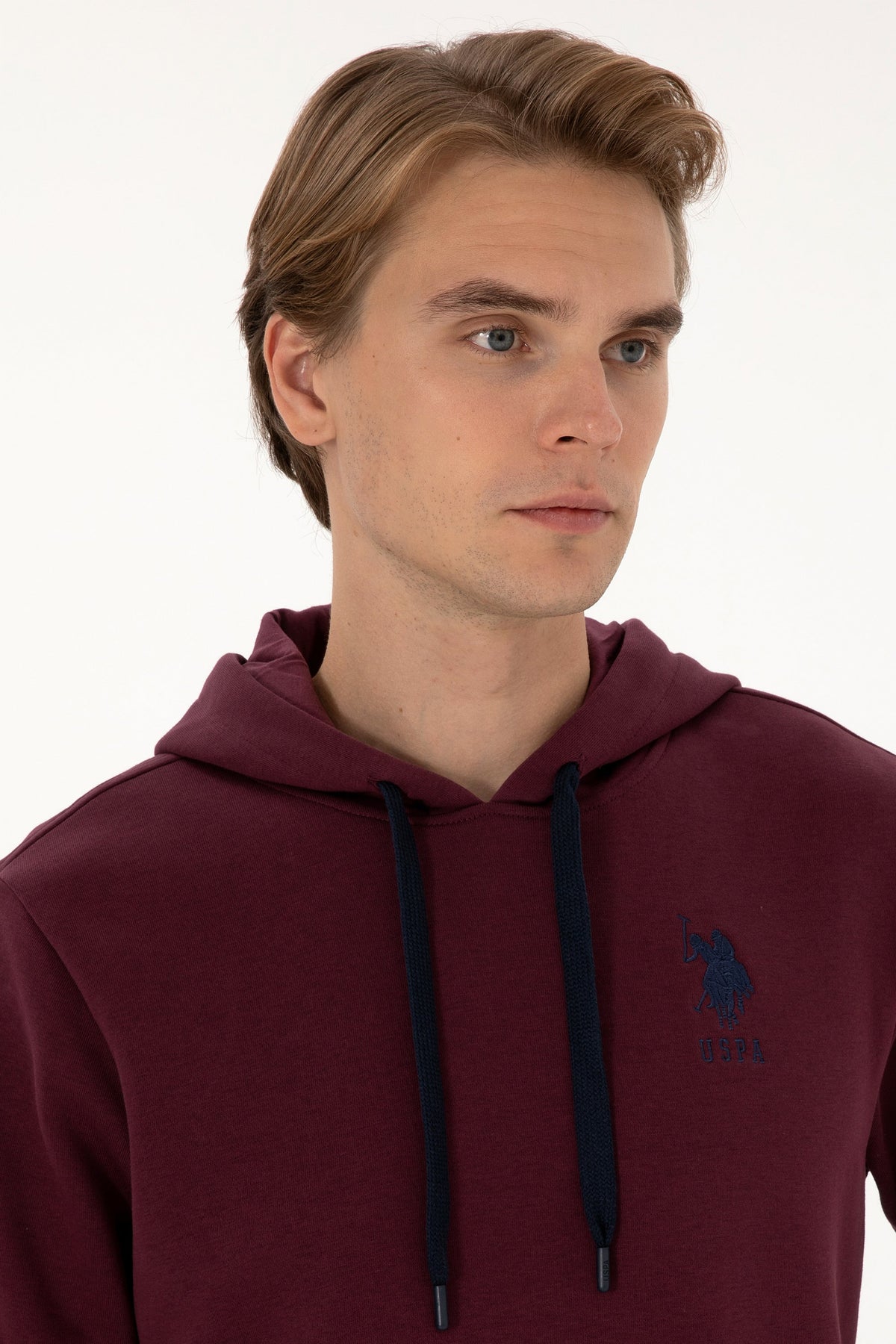 U.S. Polo Assn. bordo muška majica dugih rukava s kapuljačom i džepom