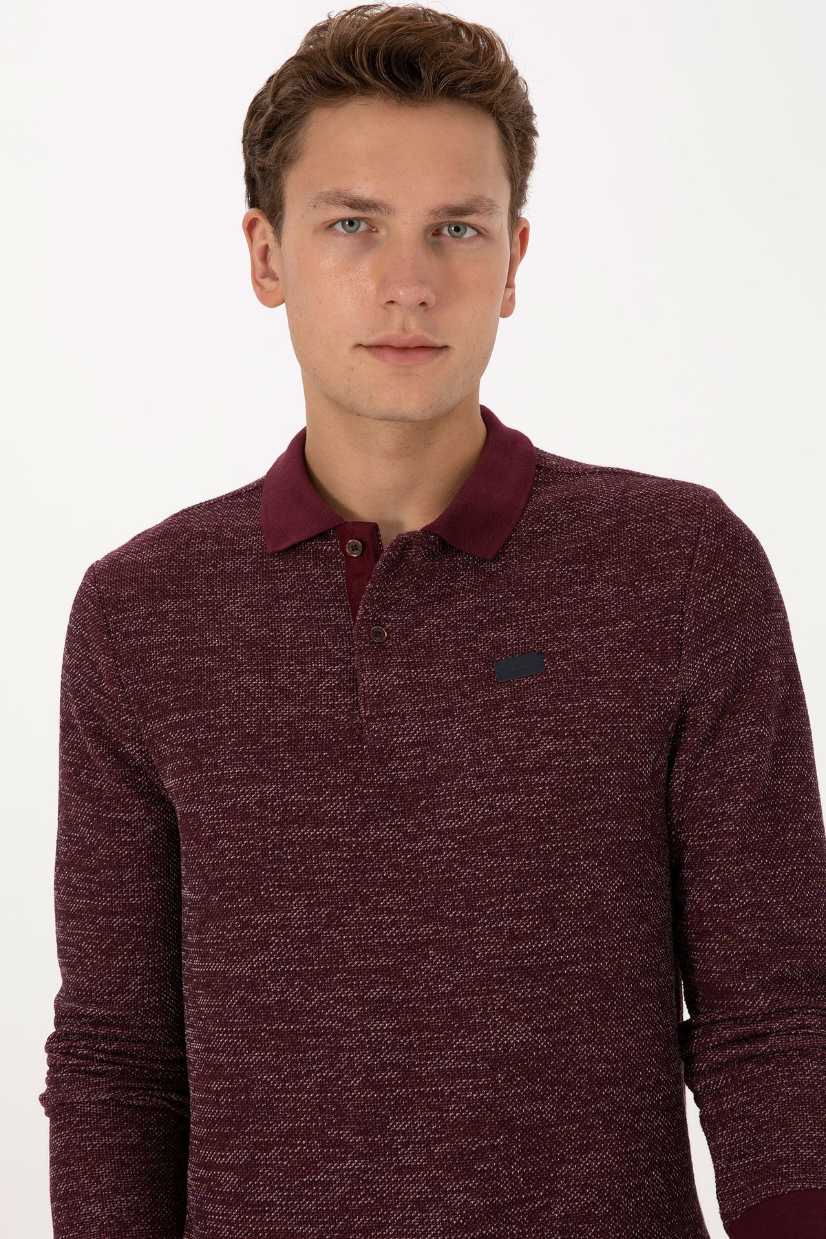 U.S. Polo Assn. bordo muška polo majica s mikro uzorkom