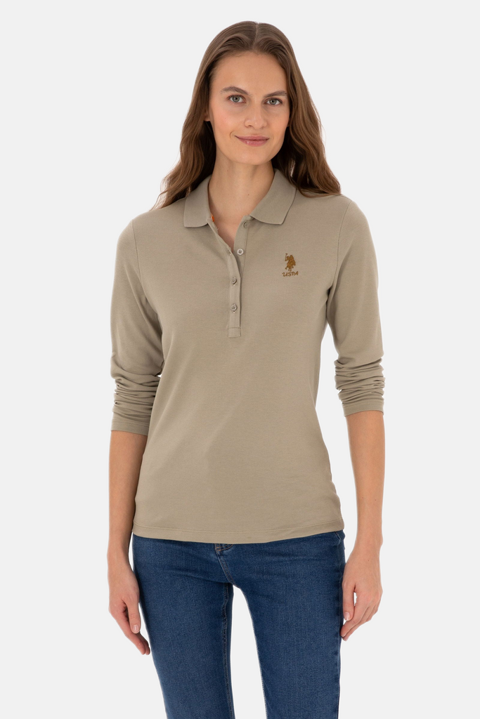 U.S. Polo Assn. khaki ženska majica s dugim rukavima-[SKU]