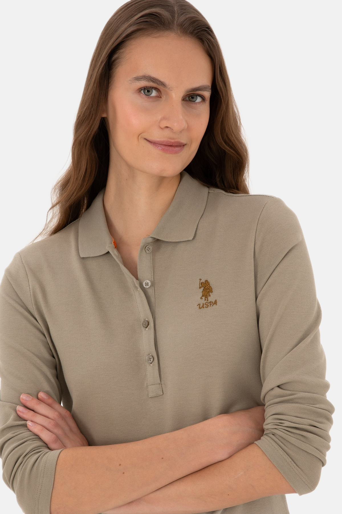 U.S. Polo Assn. kaki ženska majica s dugim rukavima