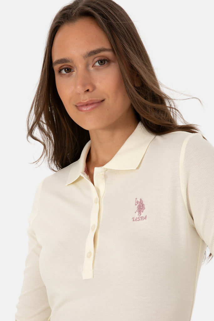 U.S. Polo Assn. bijela ženska polo majica dugih rukava-[SKU]