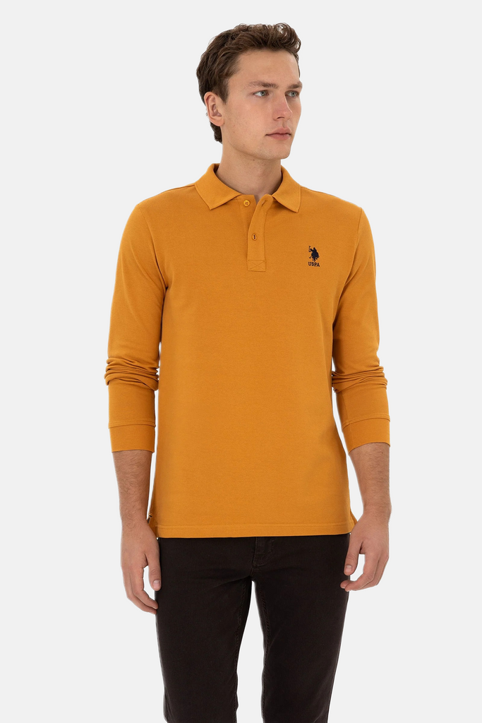 U.S. Polo Assn. žuta muška polo majica dugih rukava-[SKU]