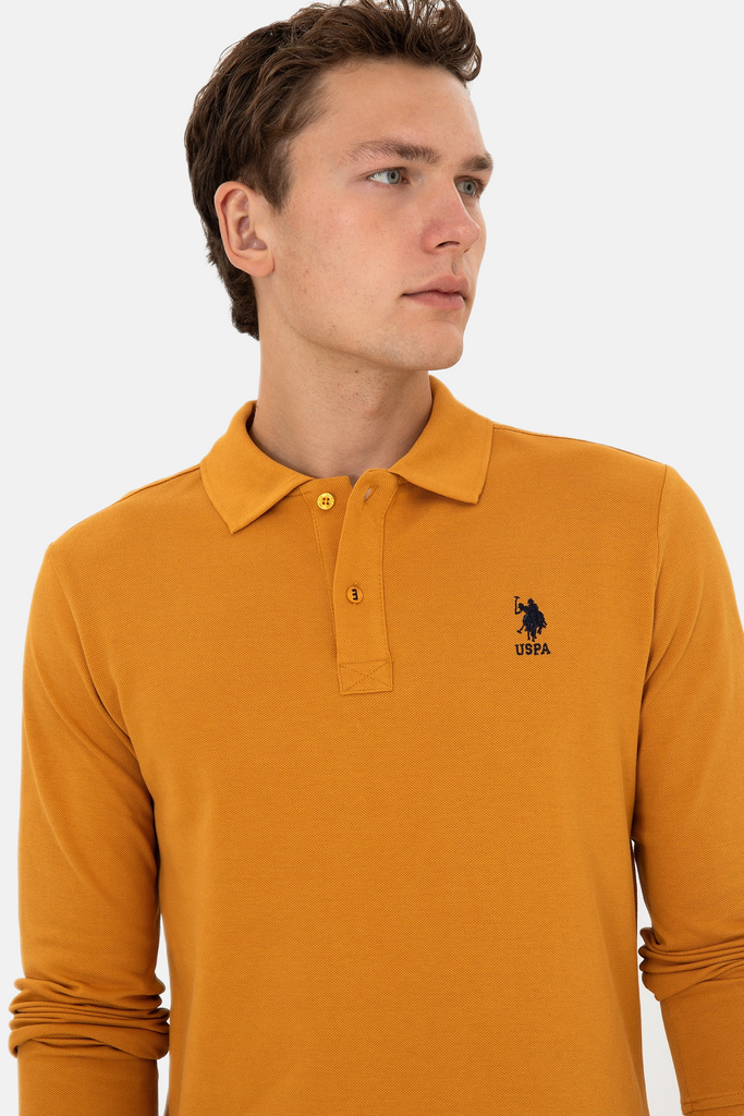 U.S. Polo Assn. žuta muška polo majica dugih rukava-[SKU]