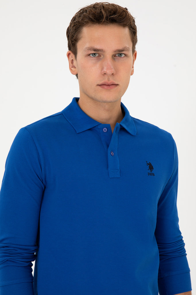 U.S. Polo Assn. plava muška polo majica dugih rukava-[SKU]