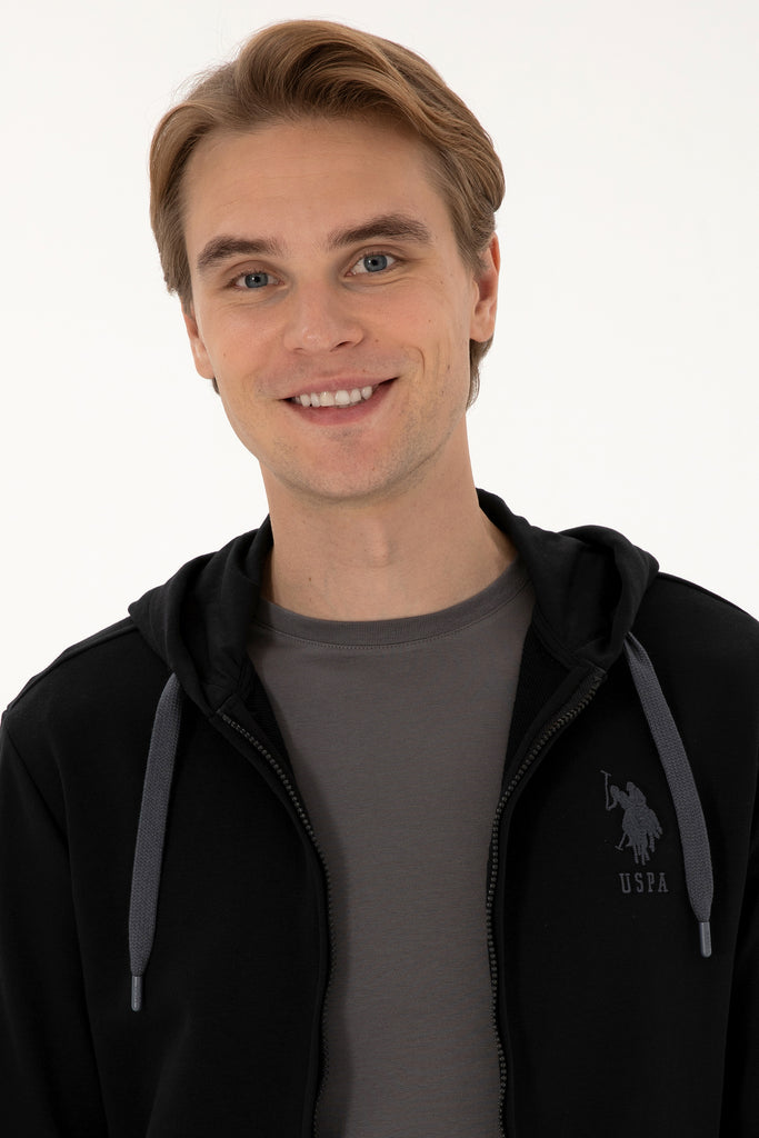 U.S. Polo Assn. crna muška dukserica sa kapuljačom-[SKU]